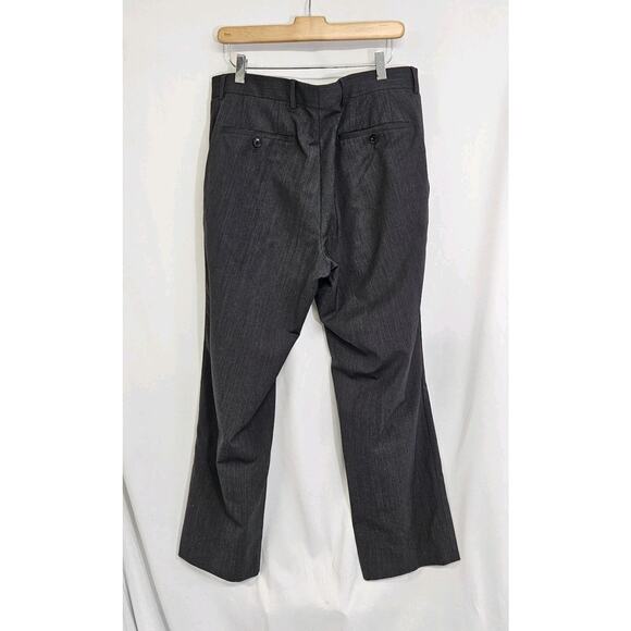 Boss Hugo Boss James Brown Gray Wool Blend Flat Front Dress Pants Size 33x29 - Picture 4 of 10